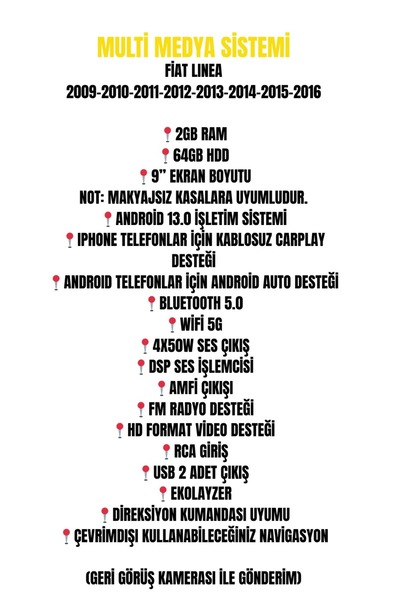 Cadence Fiat Linea Android Multimedya Sistemi 2-64 Cadence (2009-2016)