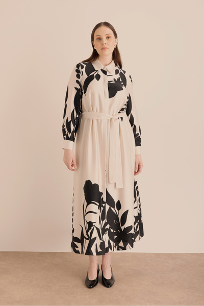 Aker Desenli Gömlek Elbise