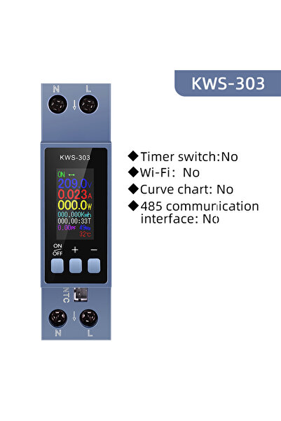 JUANJUAN KWS-303 Tuya WiFi Power Meter Din Rail 2P AC Energy Meter APP Contro...