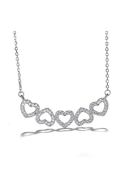 delis Lantisor argint 925, JW869, model inimioare, placat cu rodiu