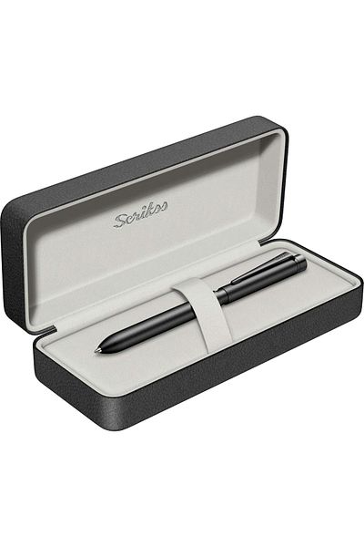 Scrikss 83 Series Sport Multifunction Black (Blue and Red Ballpoint Pen & Versatile) + Refill Gift