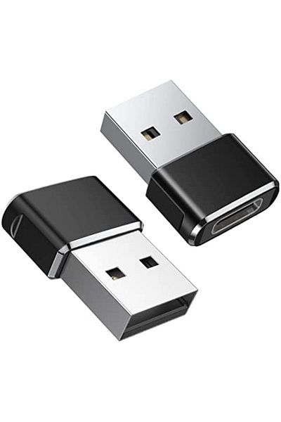 Generic USB Type-C Female to USB Type-A Male Adapter for Apple Watch, iPhone, iPad, Samsung Galaxy - Black