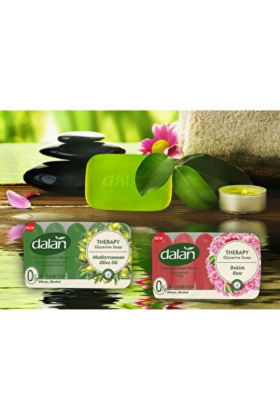 Dalan Set de săpunuri cu glicerină terapeutică, 5 piese, 70 g, trandafir