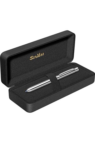 Scrikss 93 Series Multifunction Chrome (Balloon Pen Blue and Red & Versatile) + Refill Gift