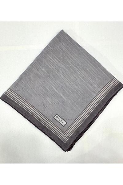 Vakko Шарф з монограмою з бавовняного шовку з бордюром 41588-Сірий