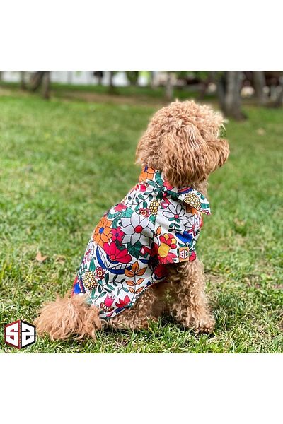 salya store Dog Outfit, Hawaiian Print Summer Dog Shirt - for Small Breed Dogs