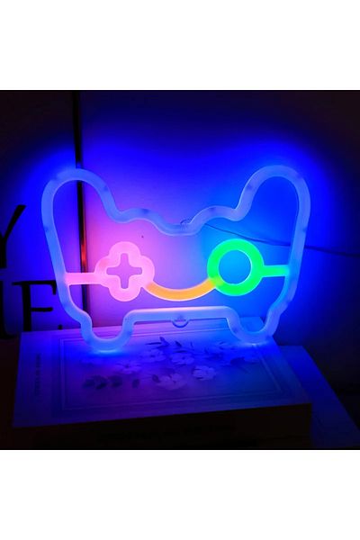 Choice Game Pad Gamepad Fire Moon Star LED Bright Neon Light Night Sign Modeling Lamp Room Wall Art Decorat