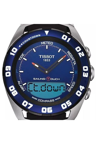 TISSOT Men’s Quartz Movement Watch with Stainless Steel 45mm Case and Bracelet