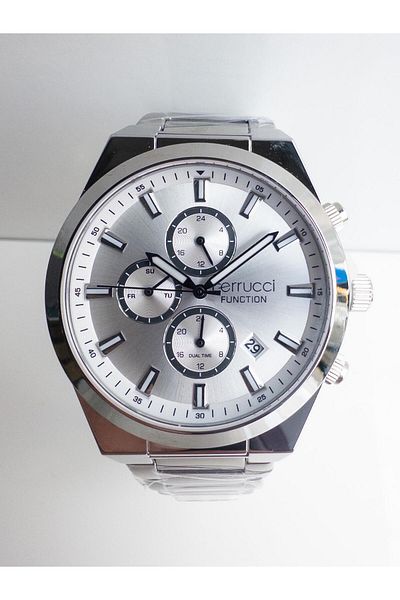 Ferrucci FCF14168FM.03 Ferrucci white dial dual time 43 mm steel men's wristwatch