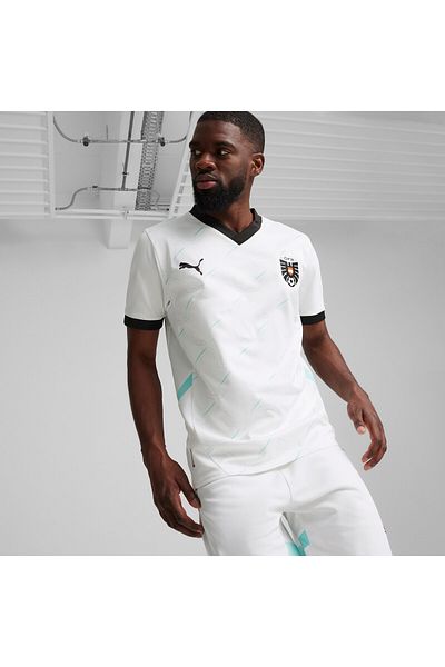 Puma Mens Austria 2024 Away Football Jersey Top - White
