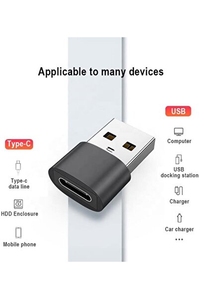 Generic USB Type-C Female to USB Type-A Male Adapter for Apple Watch, iPhone, iPad, Samsung Galaxy - Black