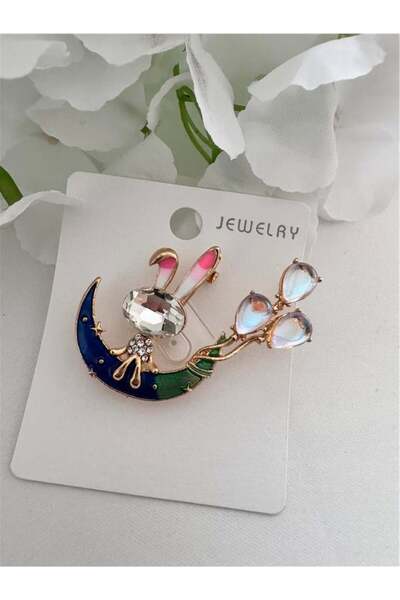 Pelin Aksesuar Ayda Oturan Balonlu Tavşan Broş