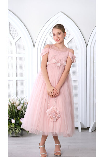 Via Bambino Flower Teen Dress Pink 3143