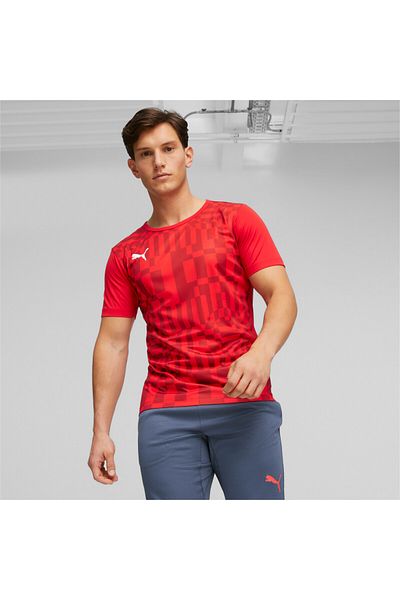 Puma Mens Individualrise Graphic Football Jersey Top - Red