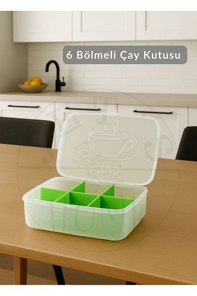 Jet's Home 6 Compartment Tea Box Transparent Tea Container Bag Tea Box Bpa Free