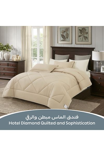 Donetella 4-Piece Comforter Set – Single Size 170x230 cm, Microfiber, Solid Quilted 350 Gsm Filling