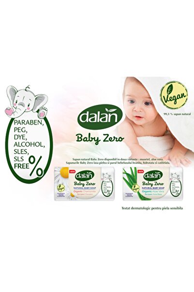 Dalan Set x 2 Săpun natural Baby Zero cu mușețel organic, 90gr