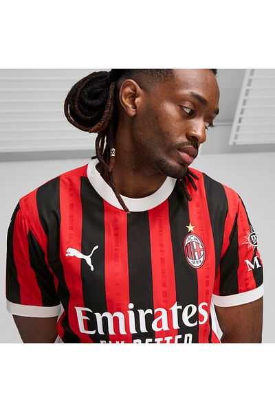 Puma Mens Ac Milan 24/25 Authentic Home Football Jersey Top - Red