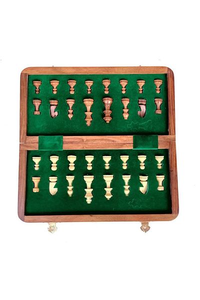 SUME Magnetic Wooden Magnetic Chess Set Handmade Stylish Design 26X26 Cm, Non-Slip Stones, Travel Home