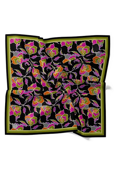 Levidor Leaf Floral Pattern Lightweight Cotton Cotton Scarf