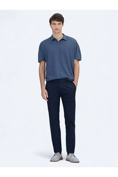 Kip Μπλουζάκι με γιακά πόλο Navy Blue με βαμβακερό μείγμα