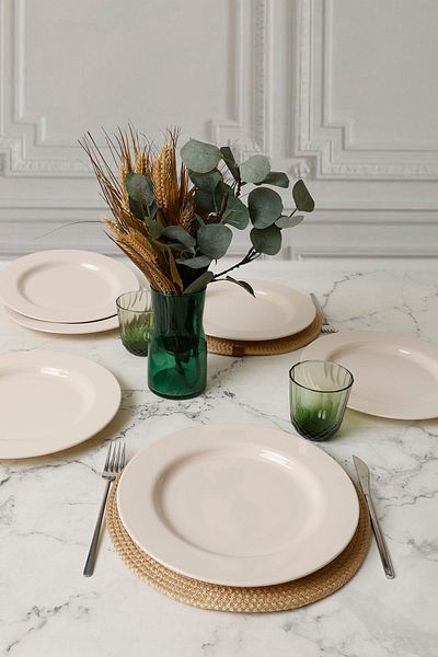 Keramika Cream Serving Plate 28 cm 6 Pieces 030