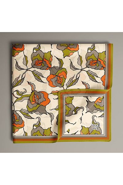 Levidor Leaf Floral Pattern Lightweight Cotton Cotton Scarf