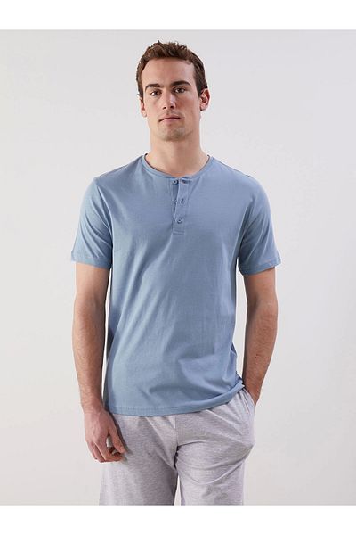 LC Waikiki Blue Standard Fit Men's Shorts Pajama Set