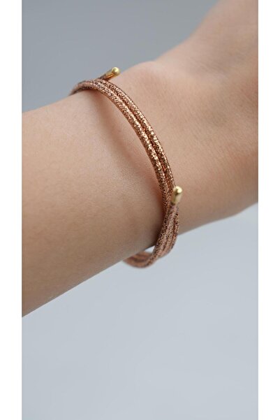 Jerie Mıknatıslı ve Gold Detay İp Bileklik-Halhal