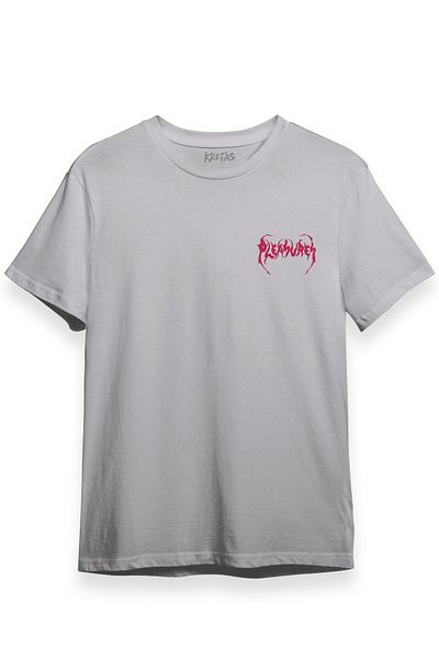 Kretas Μπλουζάκι Unisex γκρι Pleasures Samurai Japan Samurai Ιαπωνικό μπλουζάκι με μίνιμαλ μπροστινό τύπωμα