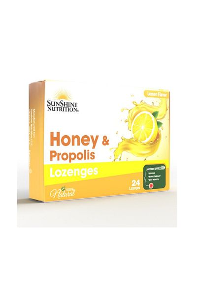 Sunshine Nutrition Honey & Propolis Lozenges – Lemon Flavor (24's)