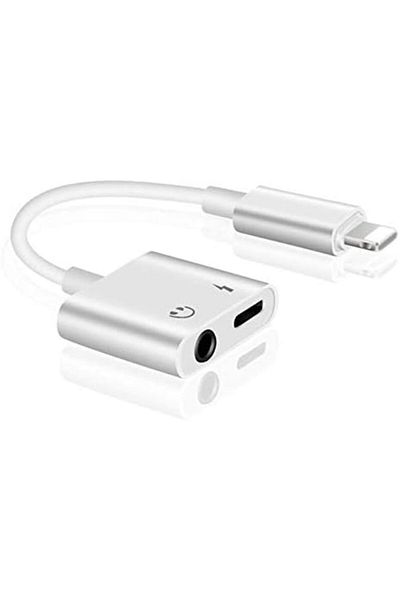 Other Lightning Male to AUX & Lightning Female Adapter – OTG Splitter – 10CM, White