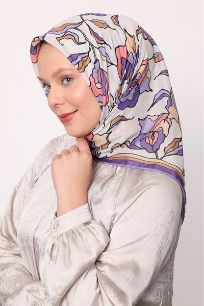 Levidor Leaf Floral Pattern Lightweight Cotton Cotton Scarf
