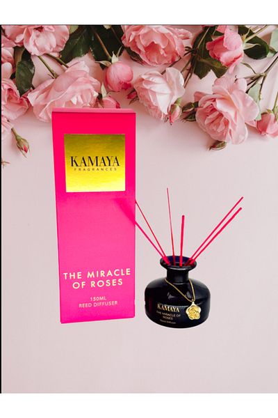 Kamaya The Miracle of roses 150 ml Reed diffuser with metal charm+ refill with two sets of reeds