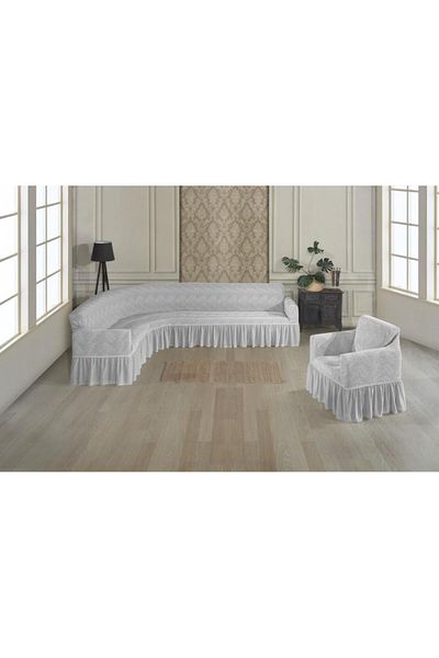Stylish Home HUSE JAKARD PENTRU COLTAR FOTOLIU-CREAM