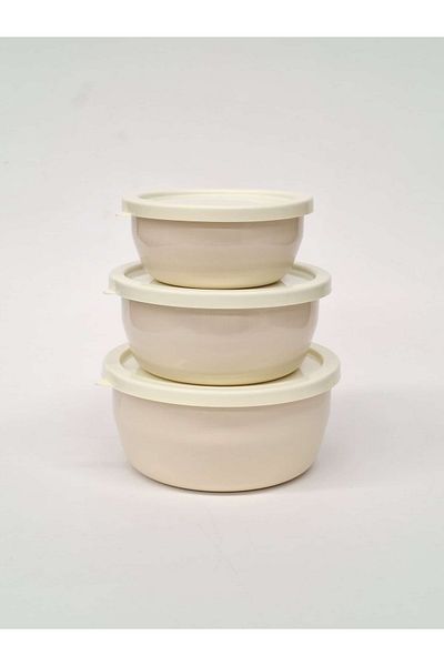 GİZEM Enamel Bowl Set Cream