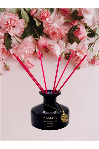 Kamaya The Miracle of roses 150 ml Reed diffuser with metal charm+ refill with two sets of reeds