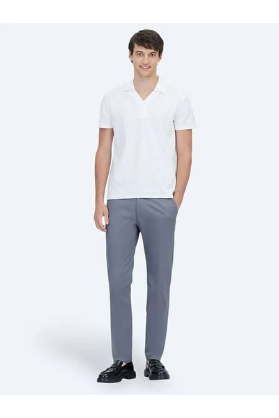 Kip White Polo Neck 100% Cotton T-Shirt