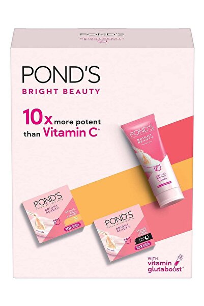 Ponds مجموعة بوندس برايت بيوتي ريجيمي (كريم نهاري + كريم ليلي + منظف للوجه) 150 مل