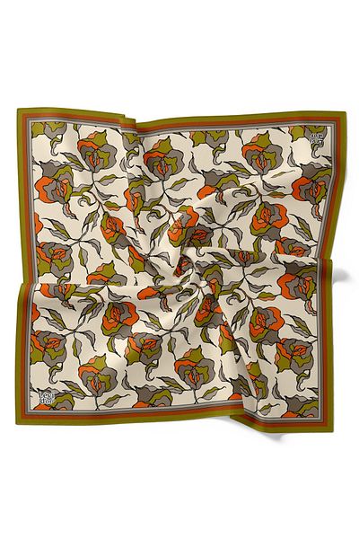 Levidor Leaf Floral Pattern Lightweight Cotton Cotton Scarf