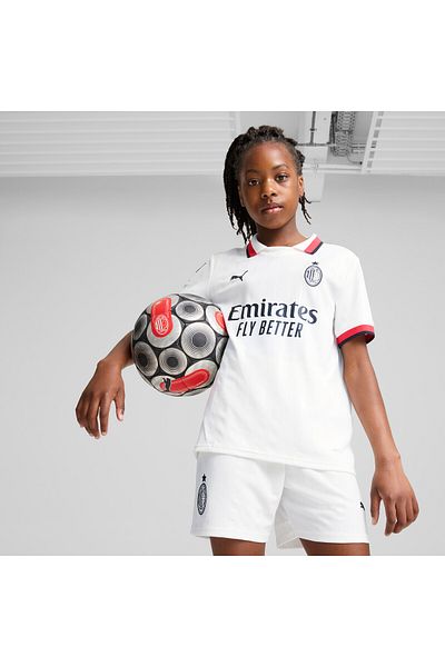 Puma Youth Kids Ac Milan 24/25 Away Football Jersey Top - White