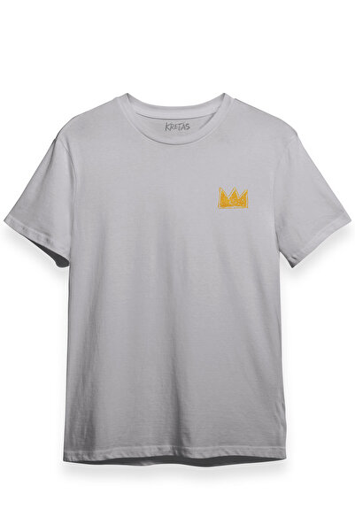 Kretas Unisex siva T-shirt Crown King King Art Pop Art Minimal Front Štampano...