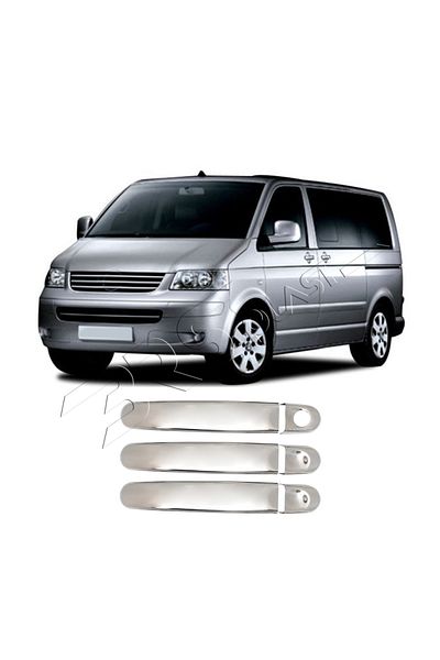 ServetDizaynOto Volkswagen Transporter T5 Compatible 2003-2023 Chrome Door Handle 3 Doors Stainless Steel