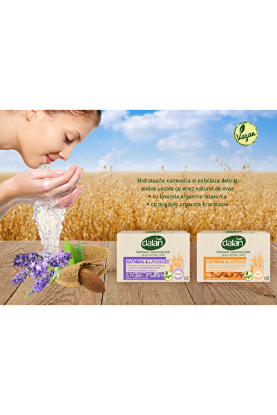 Dalan Set de 2 săpunuri demachiante cu fulgi de ovăz și migdale, 115gx2