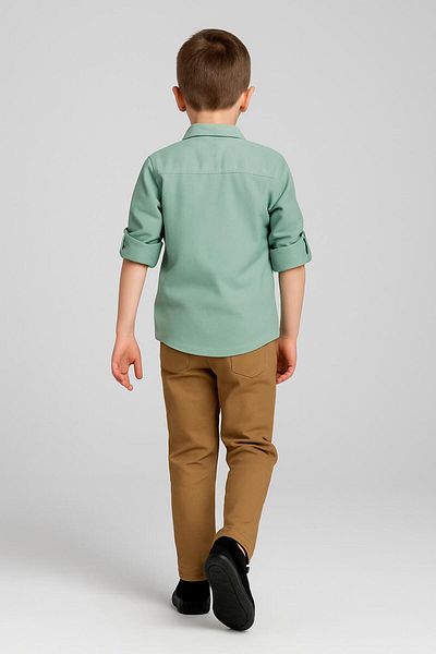 Terry Boy's Oxford Shirt T-Shirt Pants Suit/ Shirt - T-Shirt Pants 3 Piece Suit