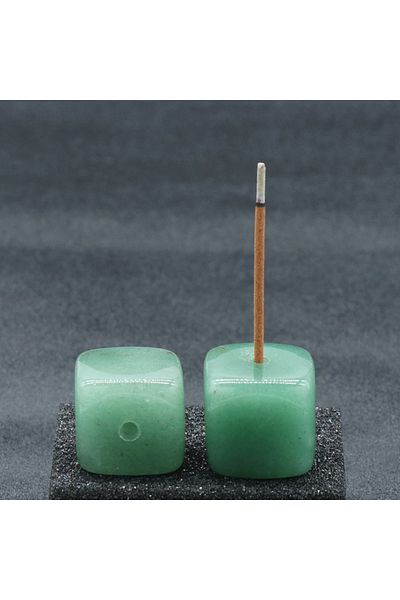 Choice 20mm-Hole 3mm Green Aventurine 1pcs Natural Crystal Incense Sticks Holder Coil Censer Burner Rock Qu