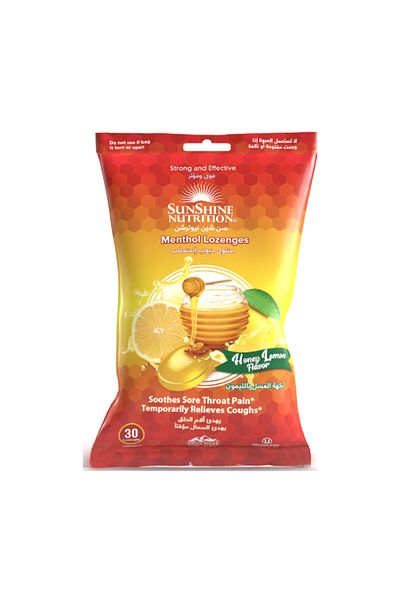 Sunshine Nutrition Menthol Lozenges – Honey Lemon Flavor (30's)