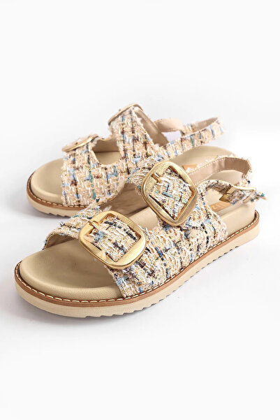 Zerenyus Olira bež svetlucave lučne premium ženske sandale