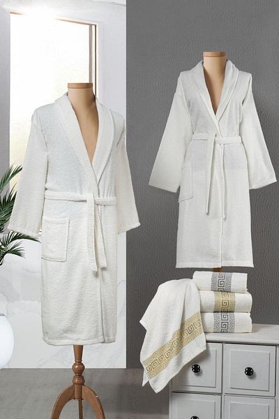 Stylish Home SET HALATE PENTRU 2 PERSOANE GREEK - 10pcs -GRAY/YELLOW