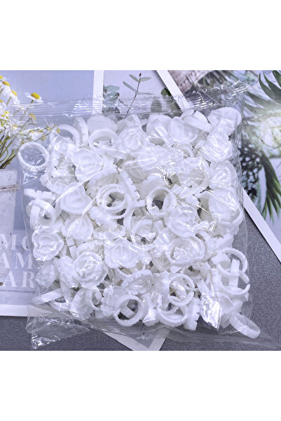 choice2 قلب أبيض S2 100 قطعة بالجملة غراء الرموش القابل للتصرف مروحة كأس حلقات حامل حاوية الوشم Pigmen